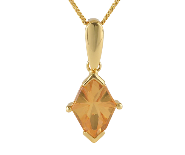 18KT GOLD PENDANT SET WITH 01 CITRINE 